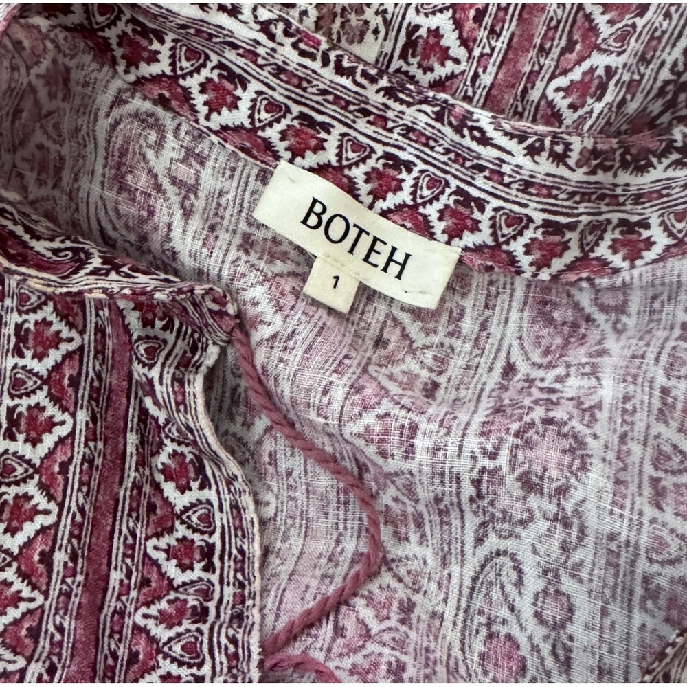 BOTEH Calico Linen Paisley Print Tunic Dress - Picture 7 of 12